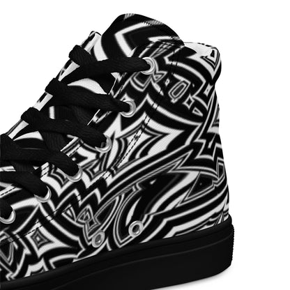 Men’s High-Top Canvas Shoes Abstract Geometries