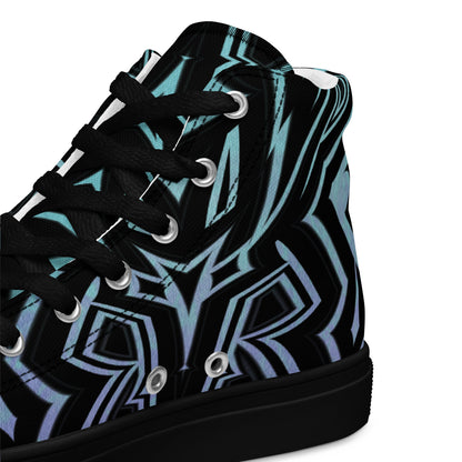 Men’s High Top Canvas Shoes Abstract Geometric Ombre