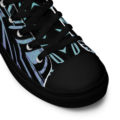 Men’s High Top Canvas Shoes Abstract Geometric Ombre