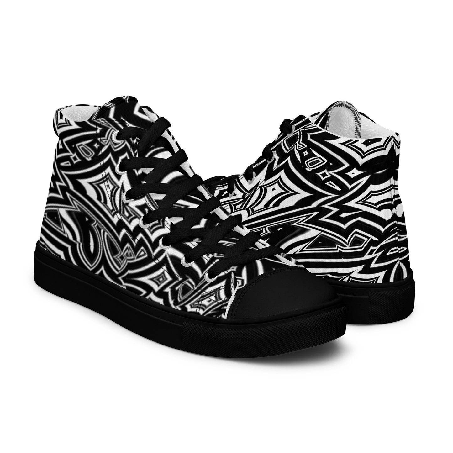 Men’s High-Top Canvas Shoes Abstract Geometries