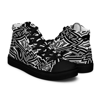 Men’s High-Top Canvas Shoes Abstract Geometries