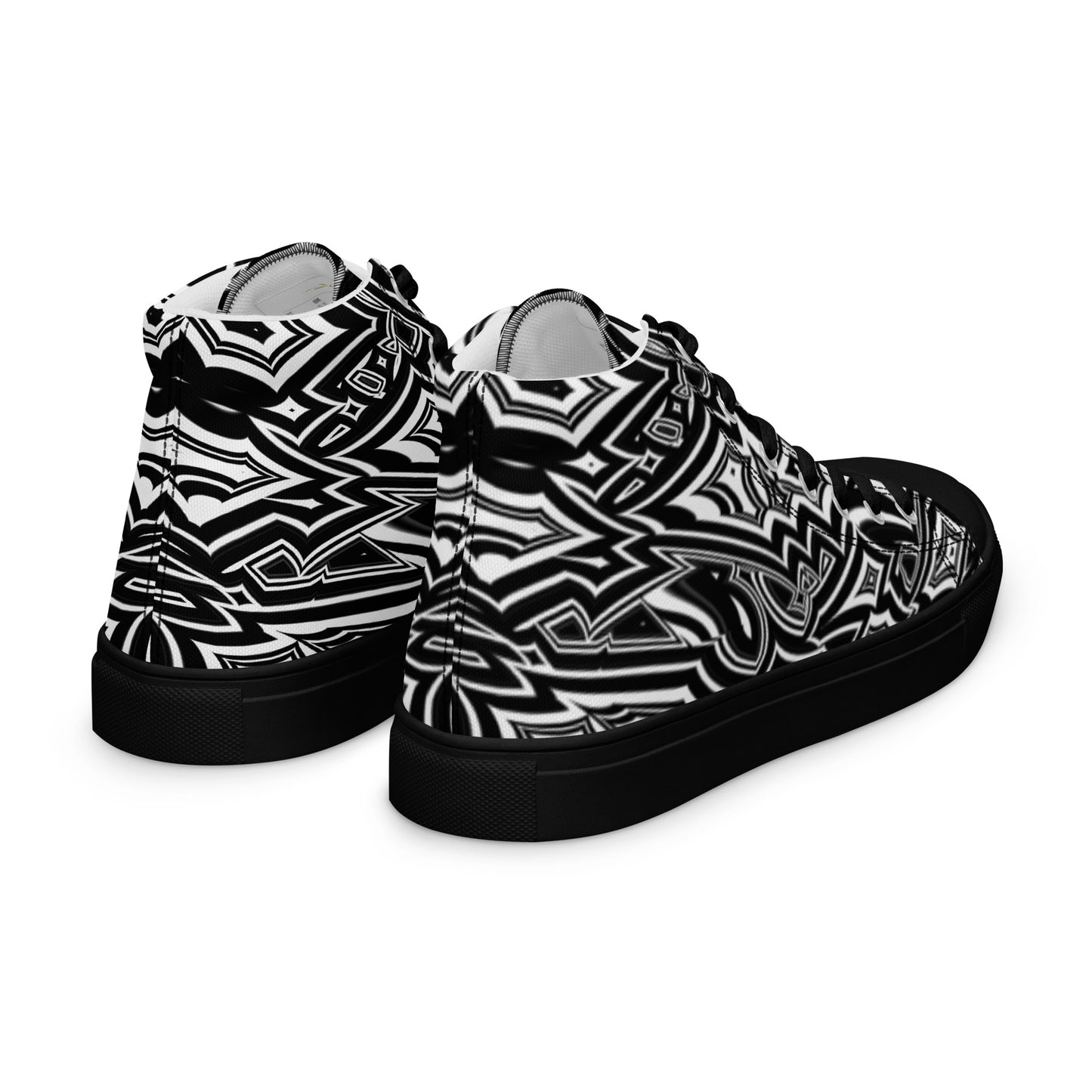 Men’s High-Top Canvas Shoes Abstract Geometries