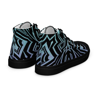 Men’s High Top Canvas Shoes Abstract Geometric Ombre