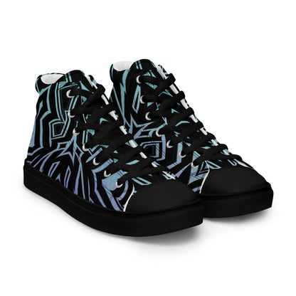 Men’s High Top Canvas Shoes Abstract Geometric Ombre