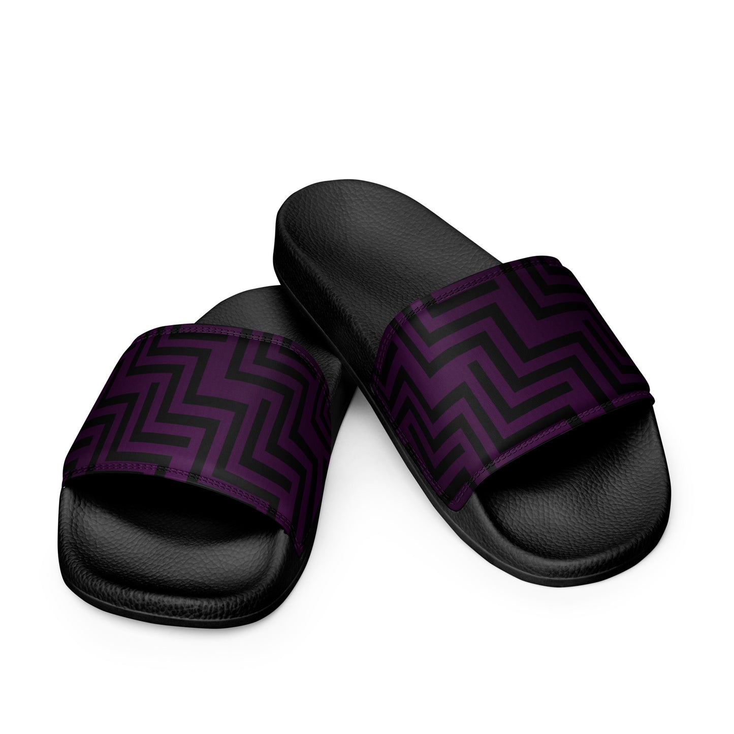 Men’s Slides Purple & Black Zig Zag Print