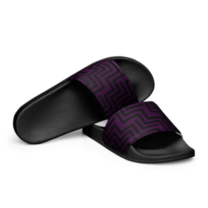 Men’s Slides Purple & Black Zig Zag Print