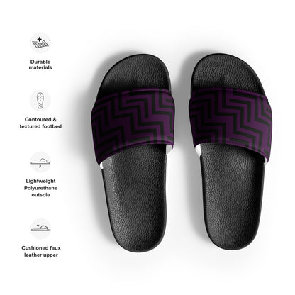 Men’s Slides Purple & Black Zig Zag Print