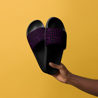 Men’s Slides Purple & Black Zig Zag Print