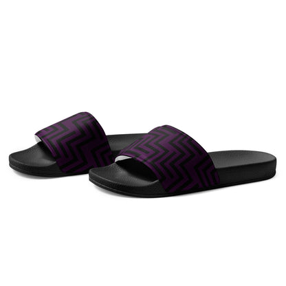 Men’s Slides Purple & Black Zig Zag Print