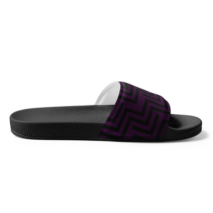 Men’s Slides Purple & Black Zig Zag Print