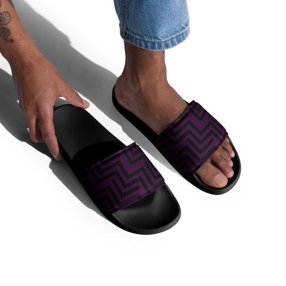 Men’s Slides Purple & Black Zig Zag Print