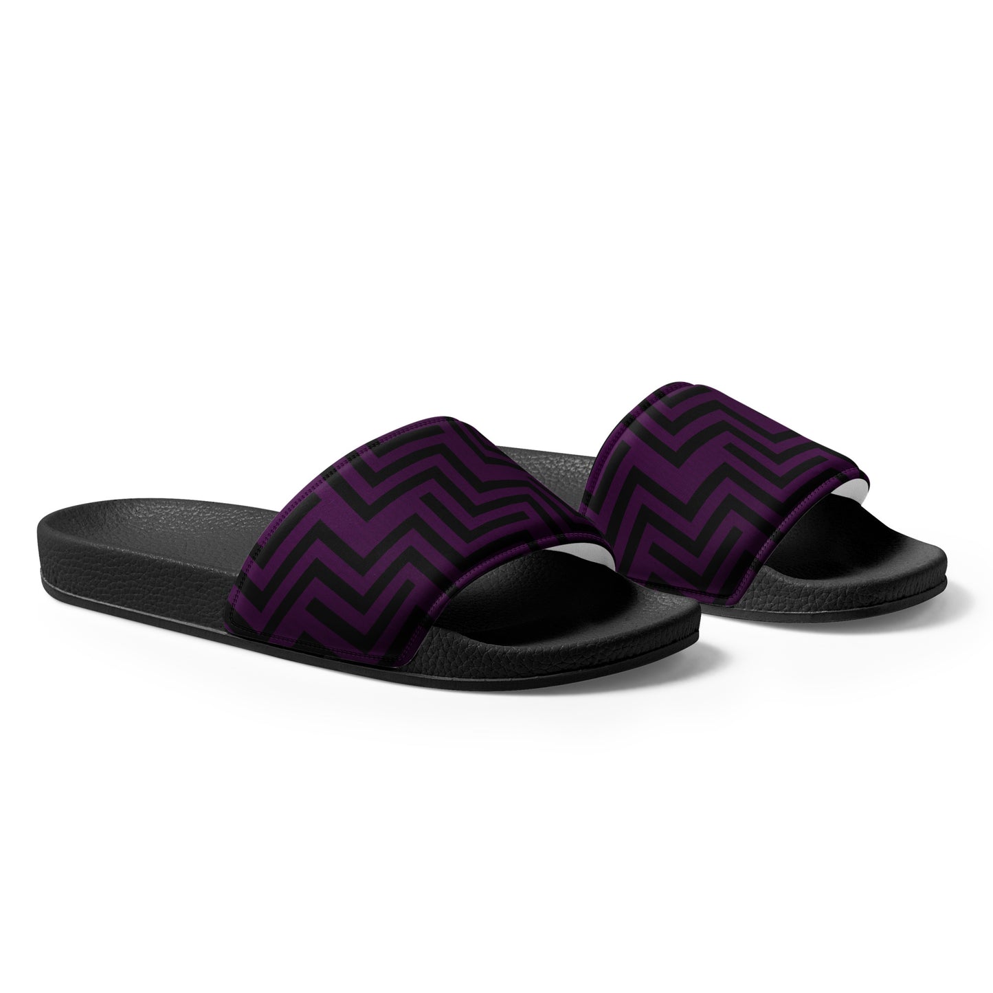 Men’s Slides Purple & Black Zig Zag Print