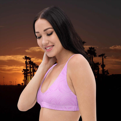 Recycled Padded Bikini Top Pink Tie-Dye