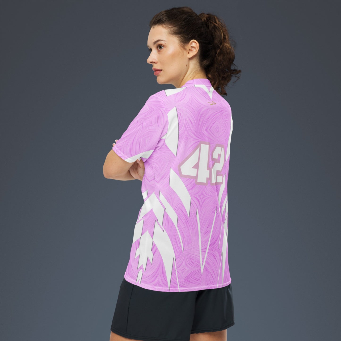 Women's Recycled Sports Jersey Pink Tie-Dye