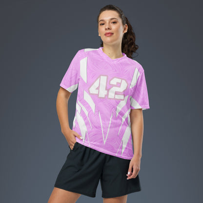 Women's Recycled Sports Jersey Pink Tie-Dye