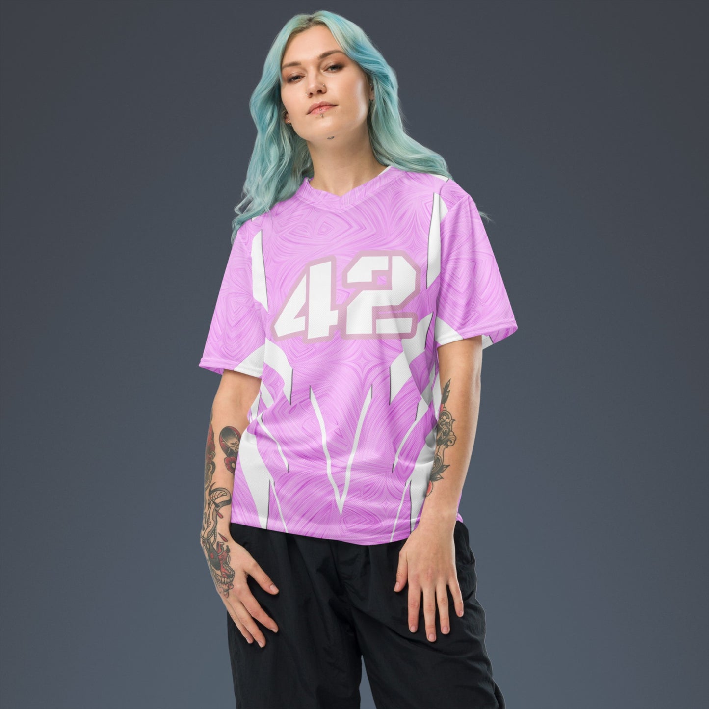 Women's Recycled Sports Jersey Pink Tie-Dye