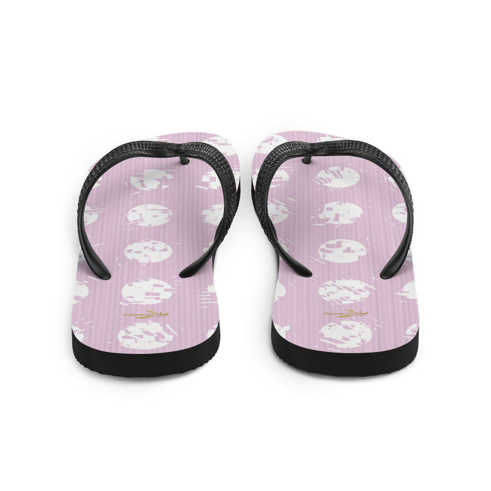 Women's White Polka Dot Pink Flip-Flops