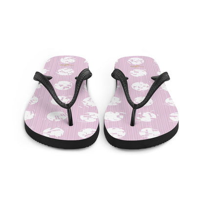 Women's White Polka Dot Pink Flip-Flops