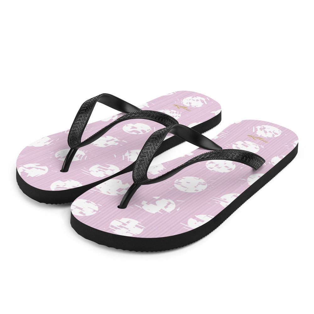 Women's White Polka Dot Pink Flip-Flops