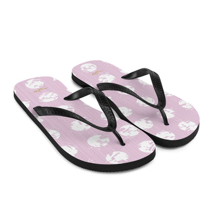 Women's White Polka Dot Pink Flip-Flops