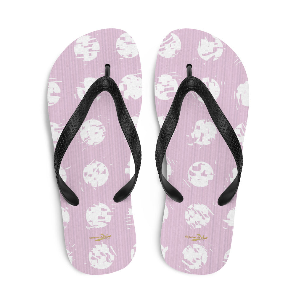 Women's White Polka Dot Pink Flip-Flops