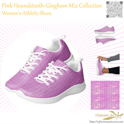 Women’s Athletic Shoes Pink Houndstooth-Gingham Mix