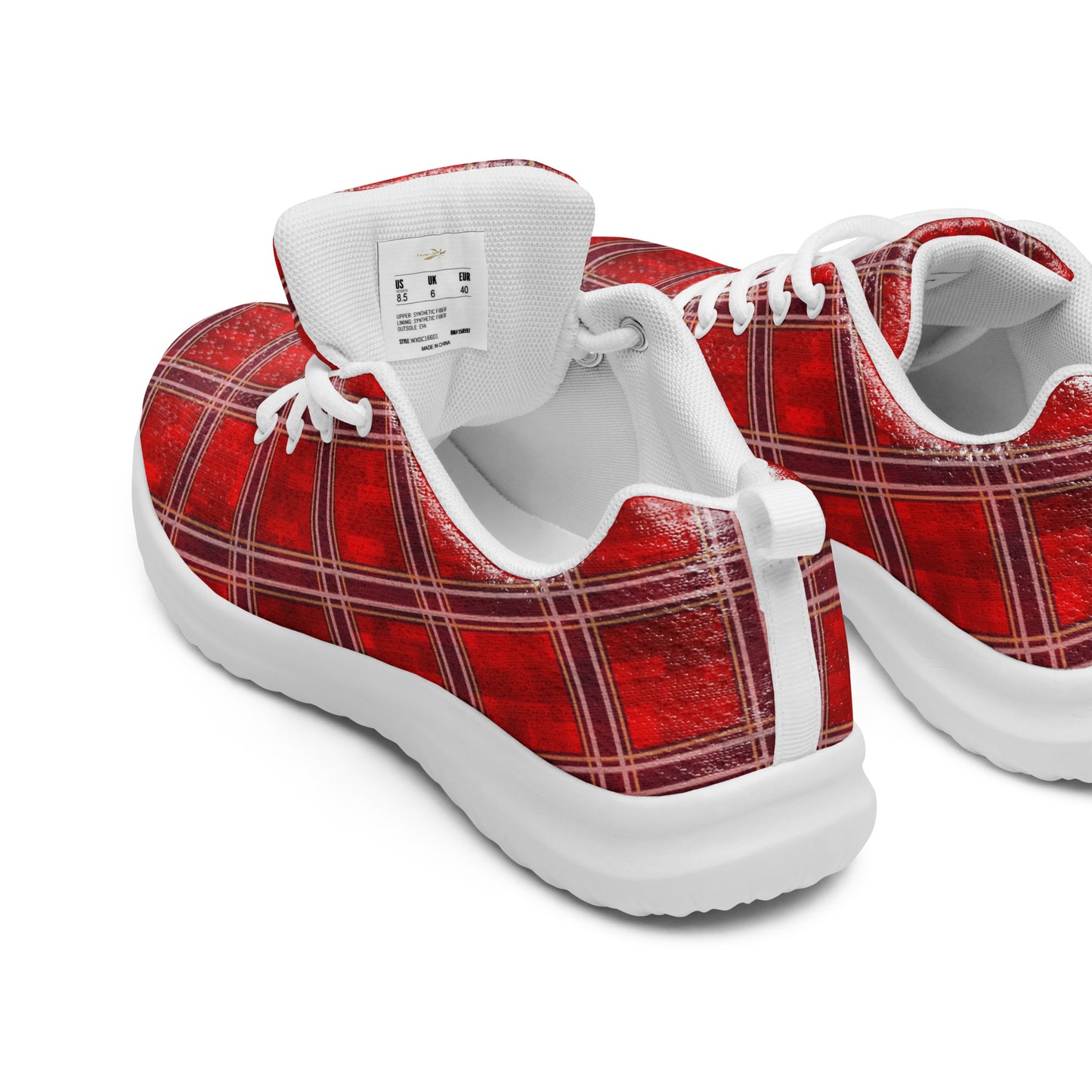 Women’s Athletic Shoes Red Plaid