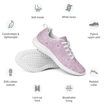 Women’s Light Pink Floral Athletic Shoes