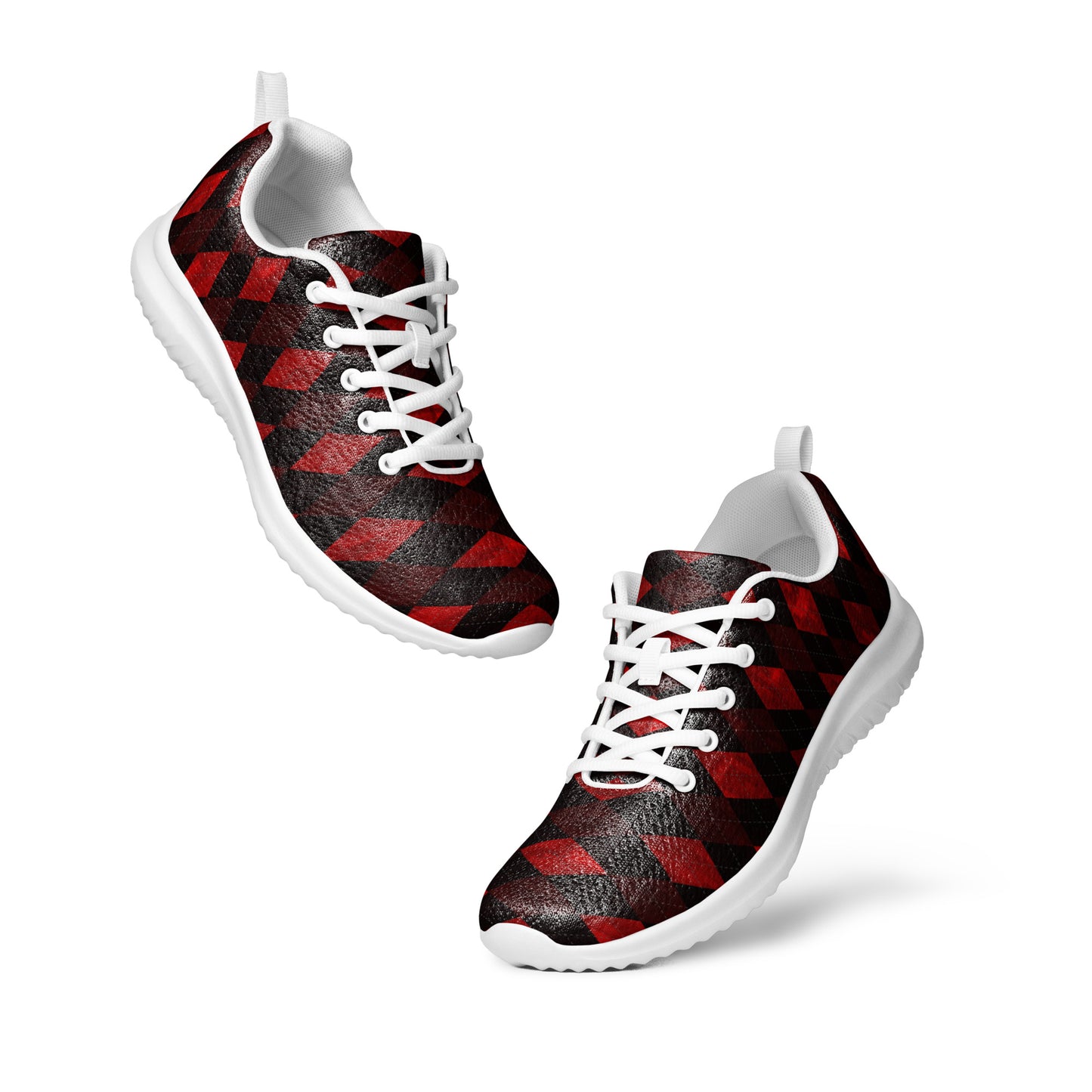 Women’s Athletic Shoes Red Argyle