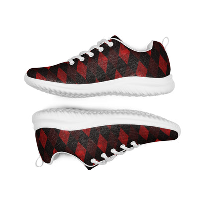 Women’s Athletic Shoes Red Argyle