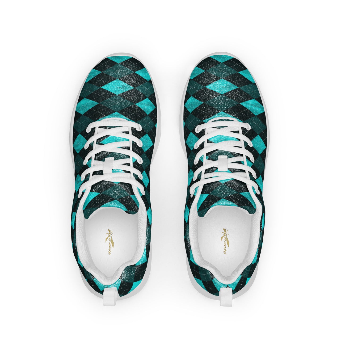 Women’s Athletic Shoes Teal Argyle