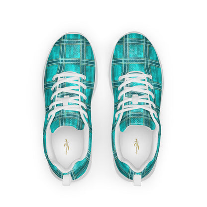 Women’s Athletic Shoes Teal Plaid