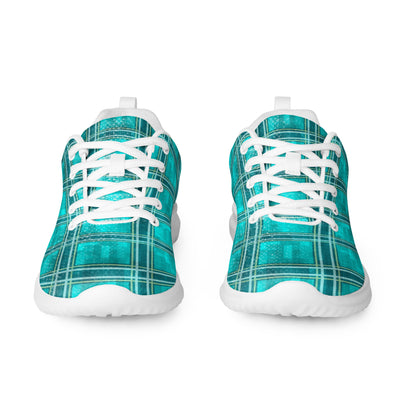 Women’s Athletic Shoes Teal Plaid