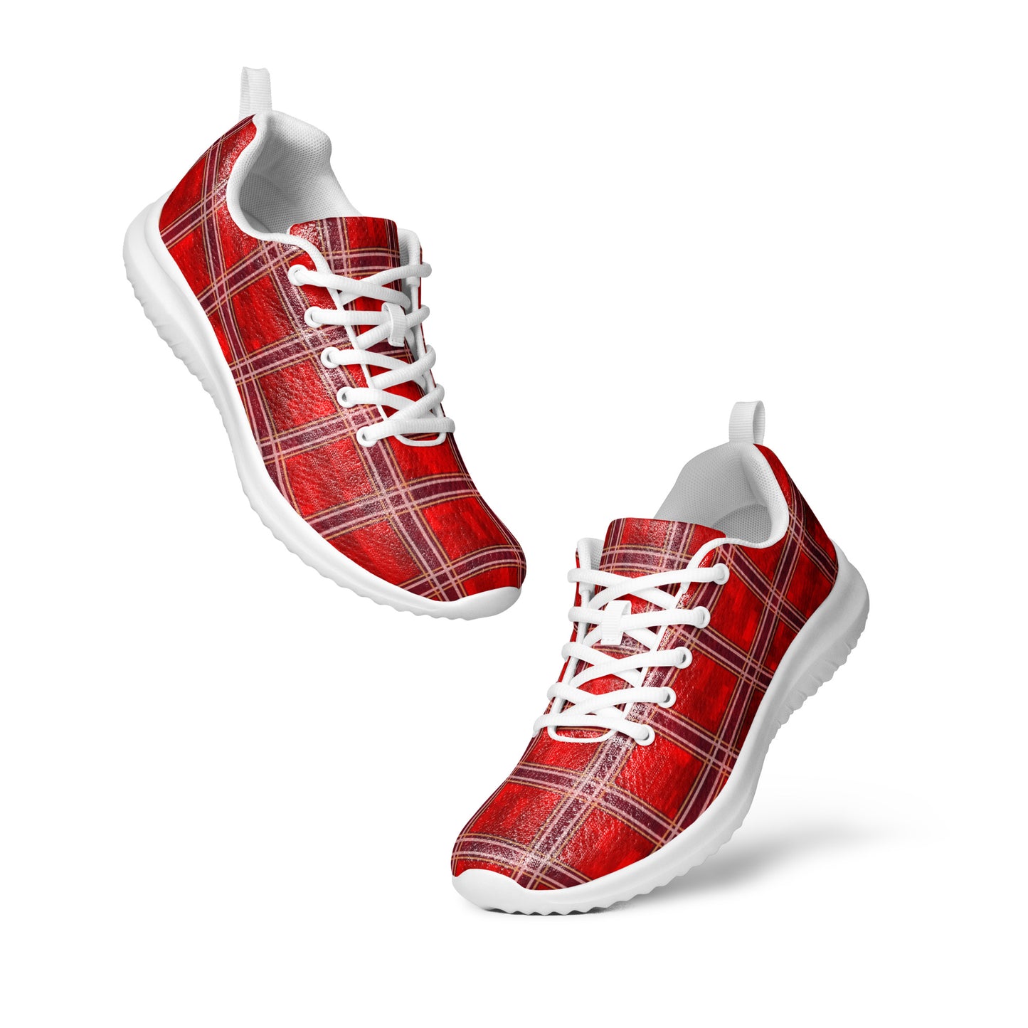 Women’s Athletic Shoes Red Plaid