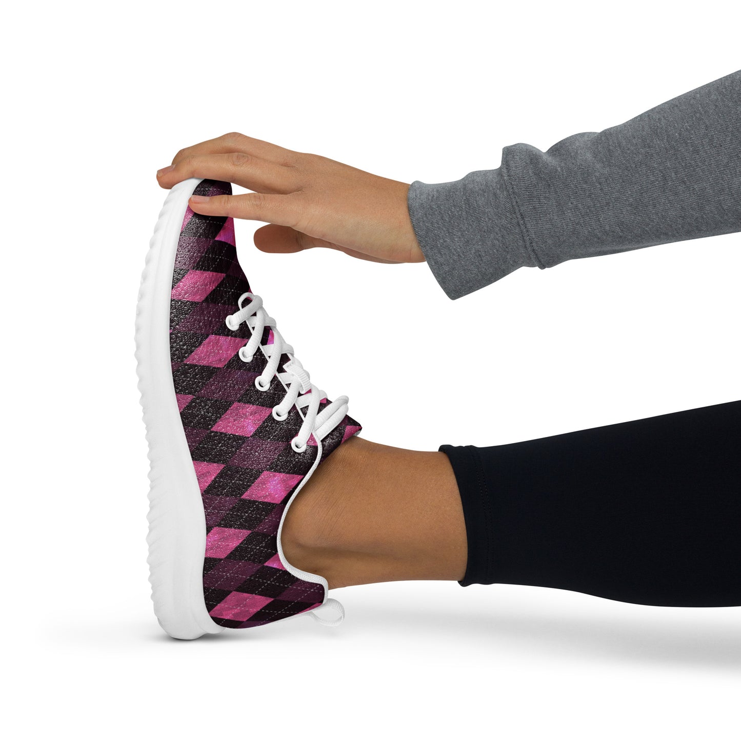 Women’s Athletic Shoes Hot Pink Argyle