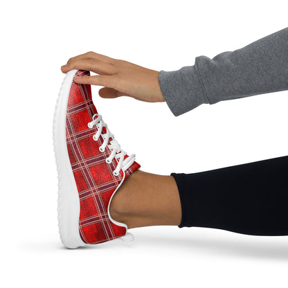 Women’s Athletic Shoes Red Plaid