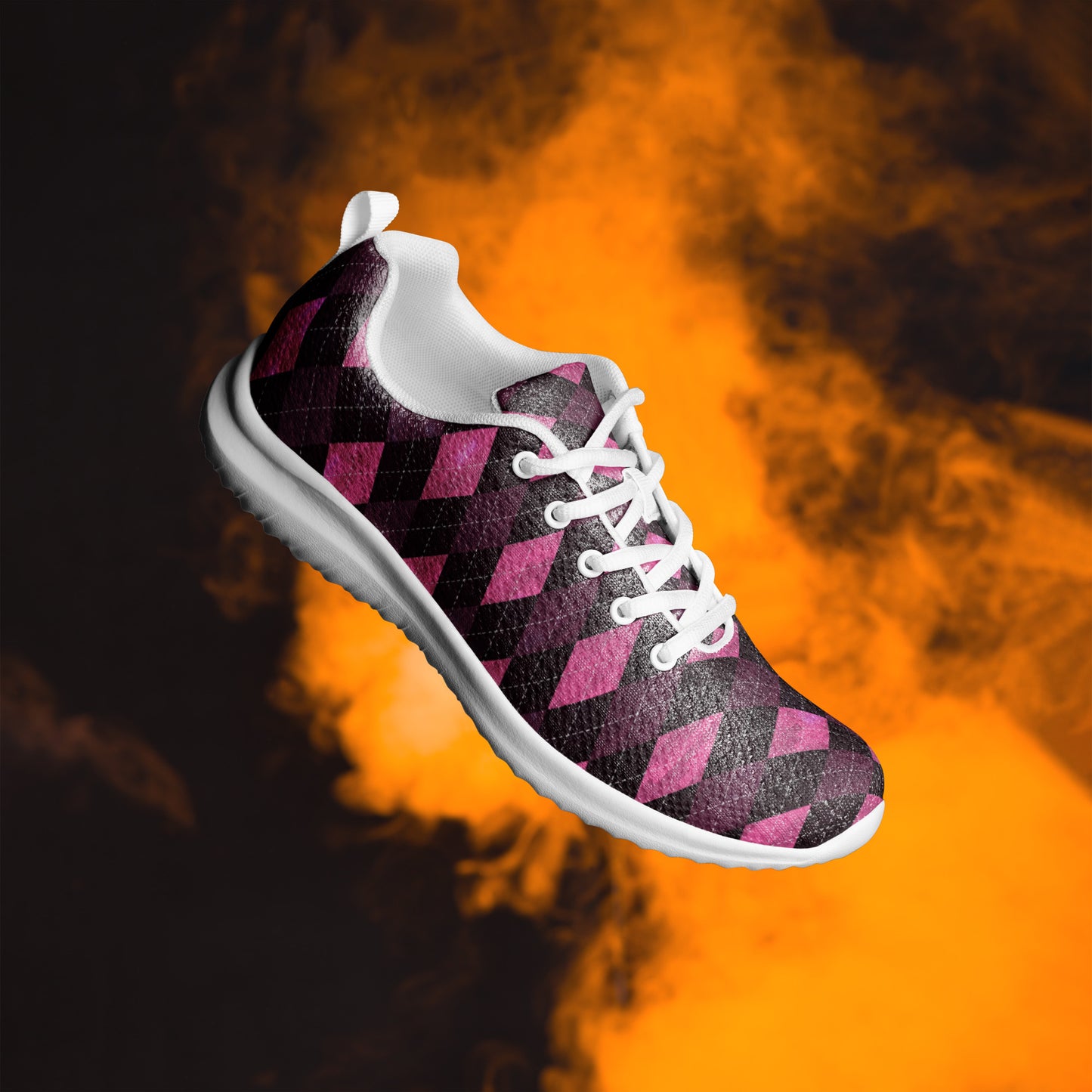 Women’s Athletic Shoes Hot Pink Argyle