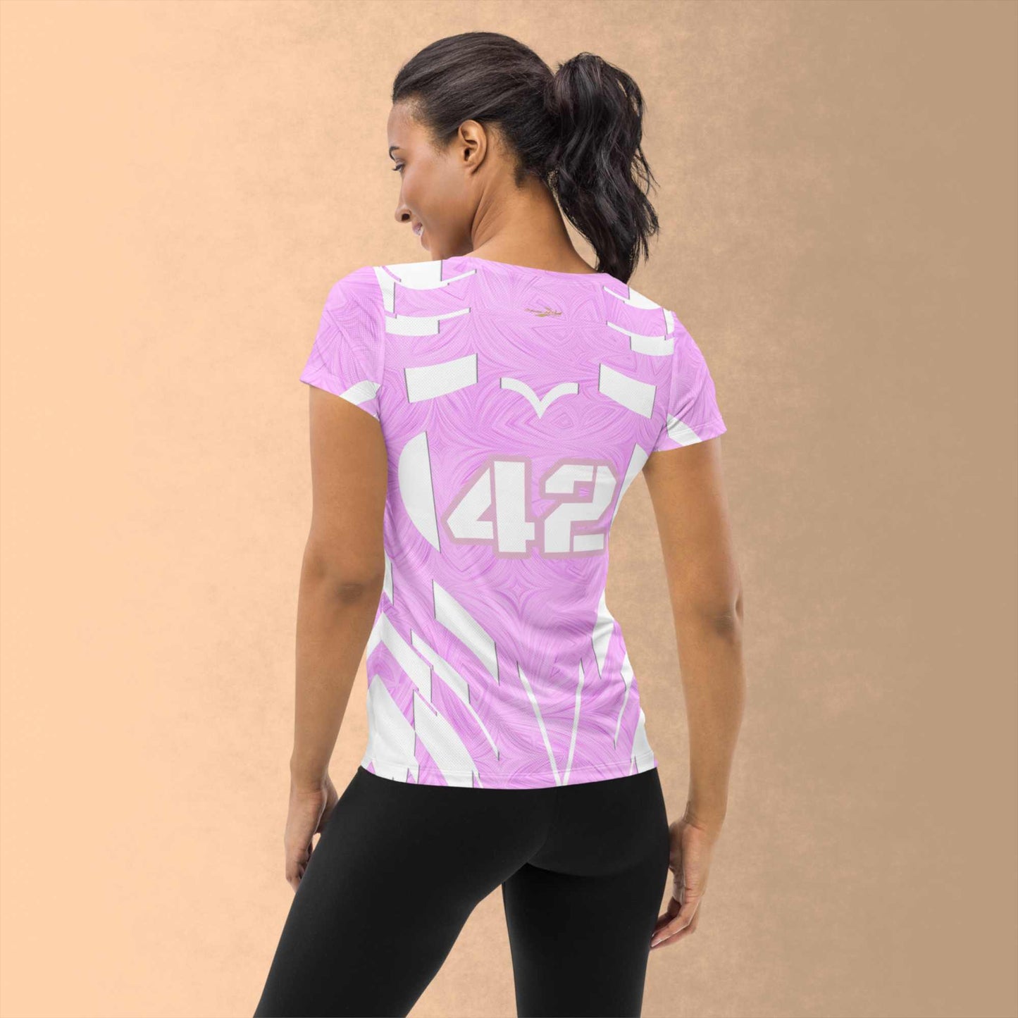 Women's Athletic T-shirt Pink Tie-Dye