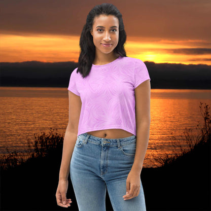 Women's Crop Tee Pink Tie-Dye