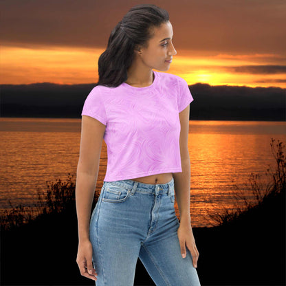 Women's Crop Tee Pink Tie-Dye