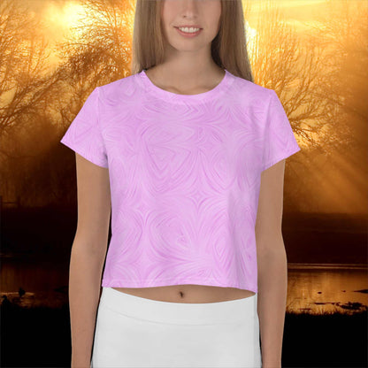 Women's Crop Tee Pink Tie-Dye