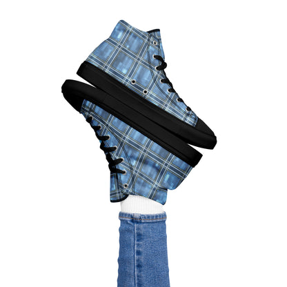 Women’s High Top Canvas Shoes Windward Blue Plaid