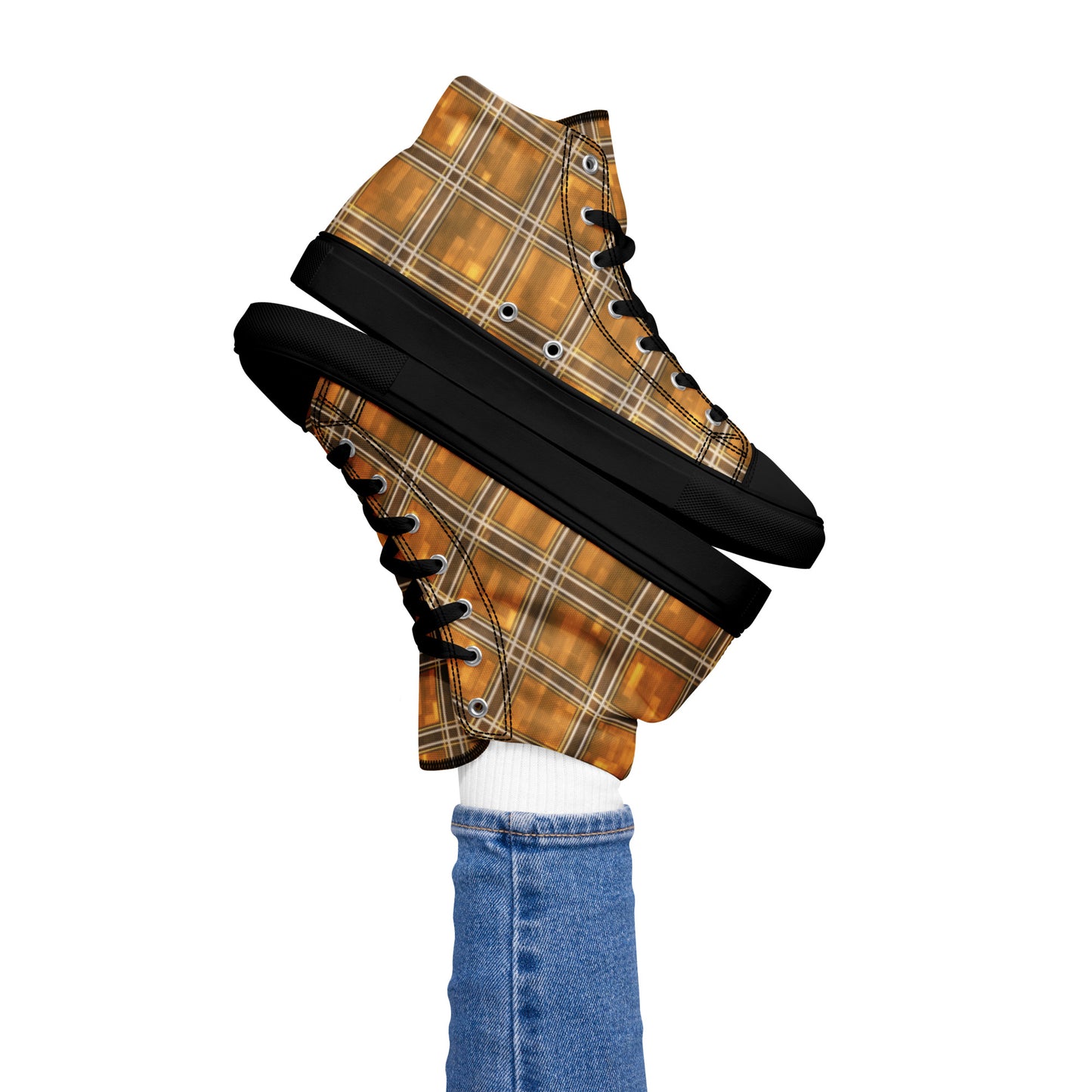 Women’s High Top Canvas Shoes Chardonnay Plaid