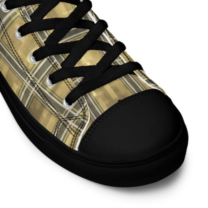 Women’s High Top Canvas Shoes Moonlit Yellow Plaid