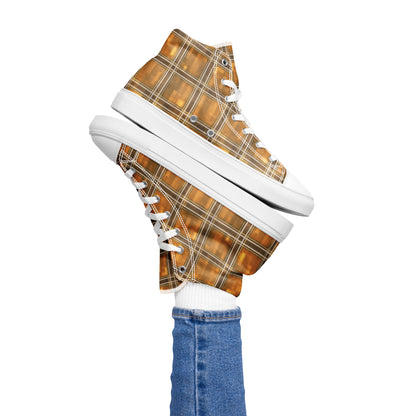 Women’s High Top Canvas Shoes Chardonnay Plaid