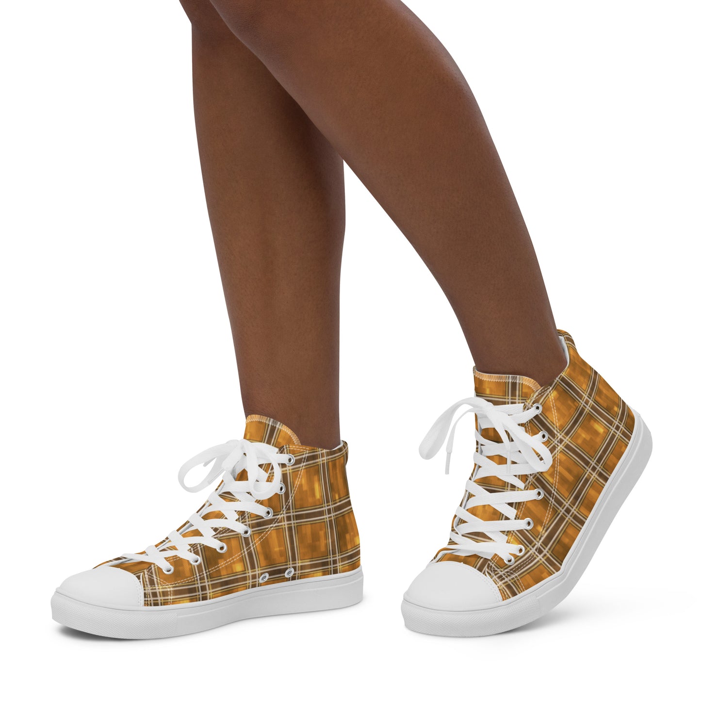 Women’s High Top Canvas Shoes Chardonnay Plaid