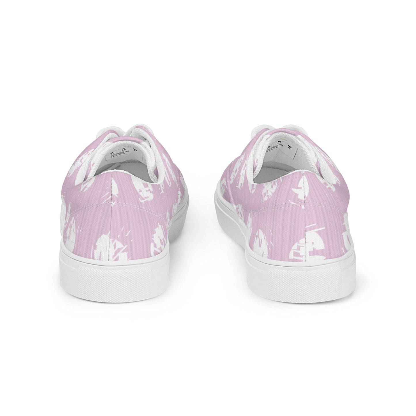 Women’s White Polka Dot Pink Lace-Up Canvas Shoes