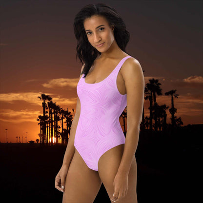 One-Piece Swimsuit Pink Tie-Dye