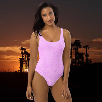 One-Piece Swimsuit Pink Tie-Dye