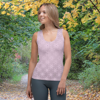 Women's Light Pink Floral Tank Top